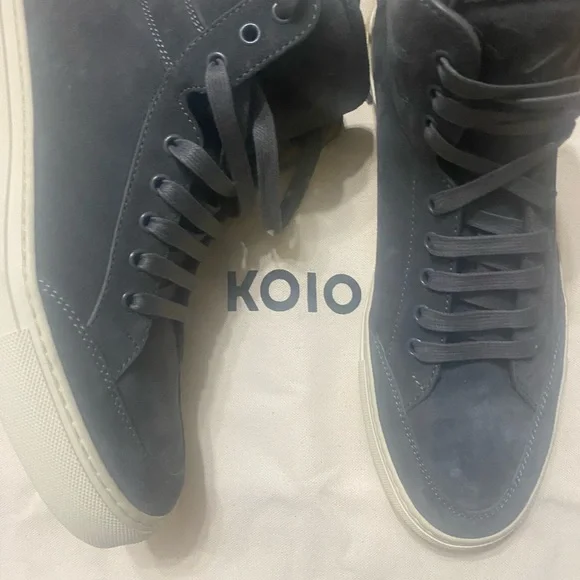 Kolo Italy Gray Suede Lace Up High Top Shoes Mens Size US 9 EUR 42 - Picture 4 of 14